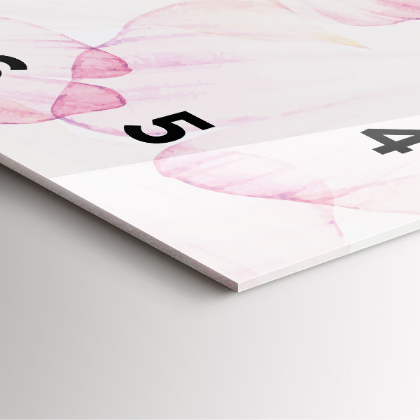 Ceas pătrat de perete din sticlă Petale de acuarelă