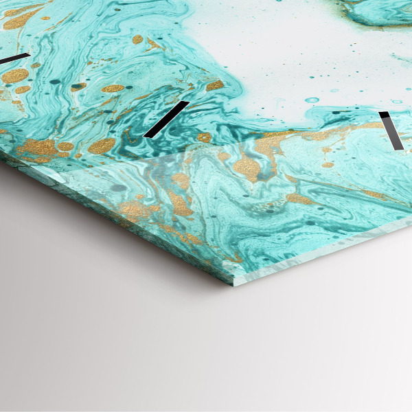 Ceas pătrat de perete din sticlă Textura marmură