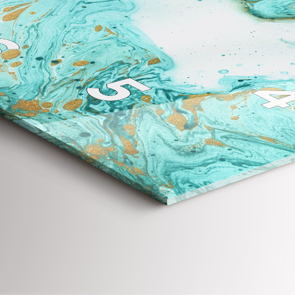 Ceas pătrat de perete din sticlă Textura marmură