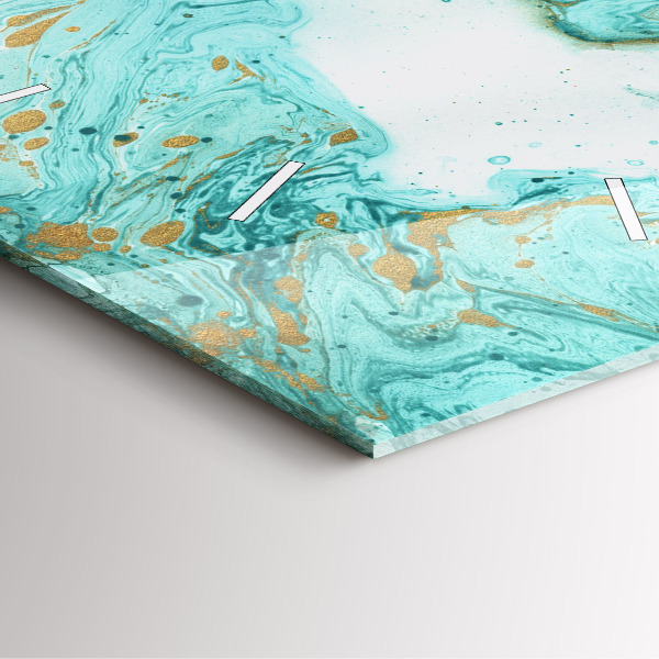 Ceas pătrat de perete din sticlă Textura marmură