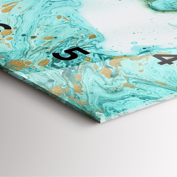 Ceas pătrat de perete din sticlă Textura marmură