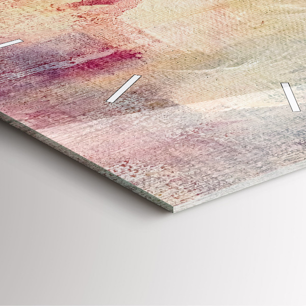 Ceas pătrat de perete din sticlă Abstracție pictată