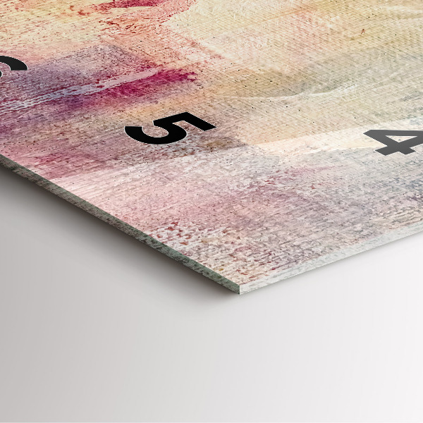 Ceas pătrat de perete din sticlă Abstracție pictată