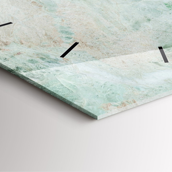 Ceas pătrat de perete din sticlă Textura de piatră de marmură