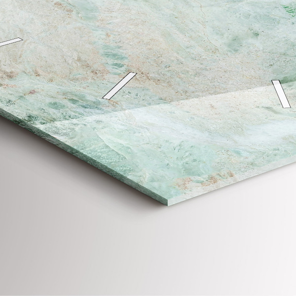 Ceas pătrat de perete din sticlă Textura de piatră de marmură