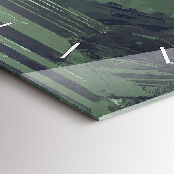 Ceas pătrat de perete din sticlă Samurai în pădure