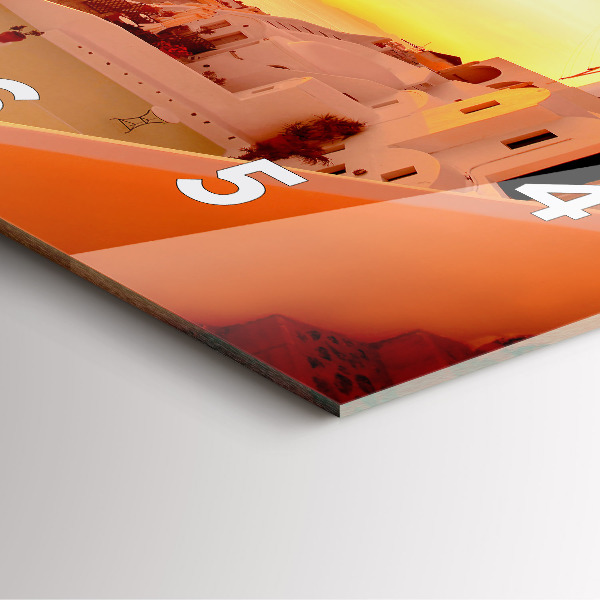 Ceas pătrat de perete din sticlă Veche moară de vânt din Santorini