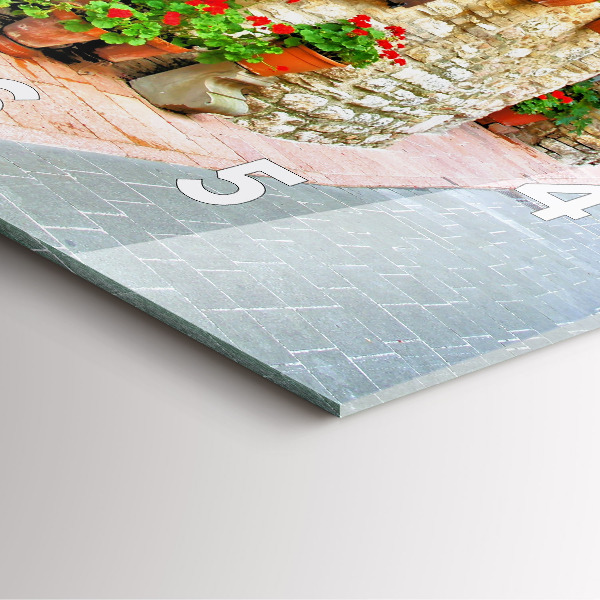 Ceas pătrat de perete din sticlă Stradă pitorească