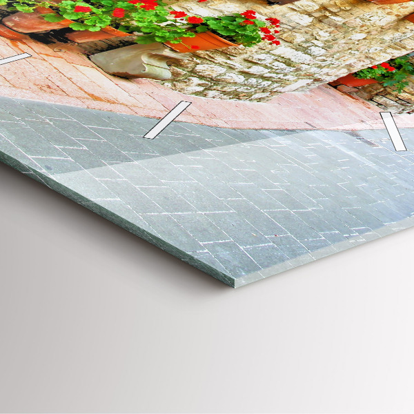 Ceas pătrat de perete din sticlă Stradă pitorească