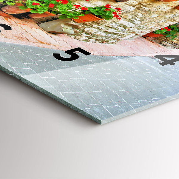 Ceas pătrat de perete din sticlă Stradă pitorească