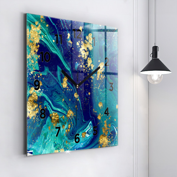 Ceas pătrat de perete din sticlă Abstracția modernă