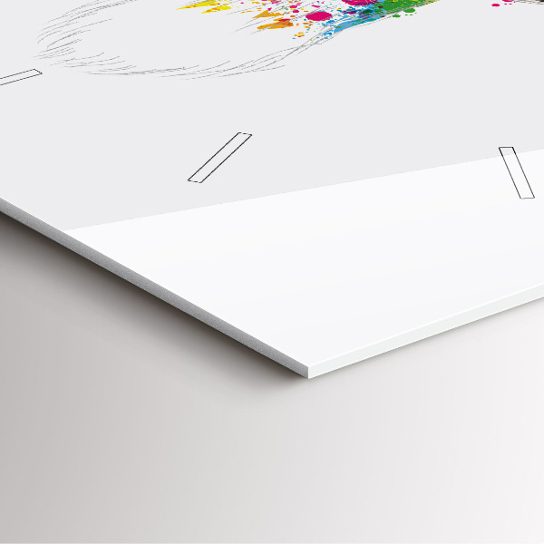 Ceas pătrat de perete din sticlă Cap de cerb colorat