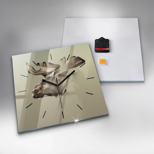 Ceas pătrat de perete din sticlă Elan grafic