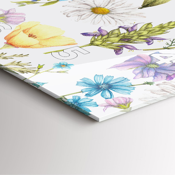 Ceas pătrat de perete din sticlă Aranjament Floral