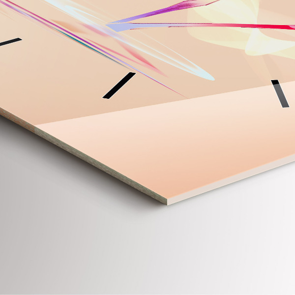 Ceas pătrat de perete din sticlă Ilustrație cu flamingo