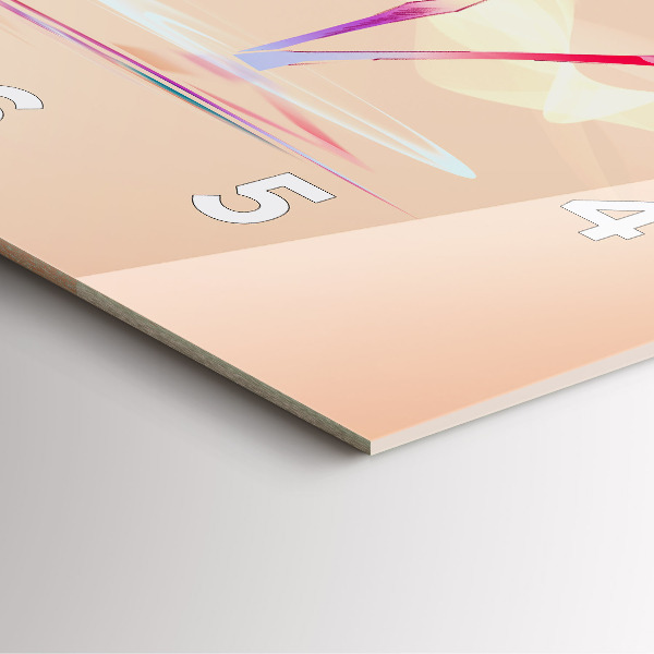 Ceas pătrat de perete din sticlă Ilustrație cu flamingo