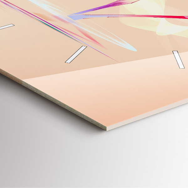 Ceas pătrat de perete din sticlă Ilustrație cu flamingo