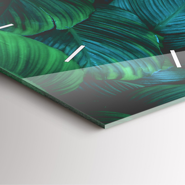 Ceas pătrat de perete din sticlă Natura pleacă