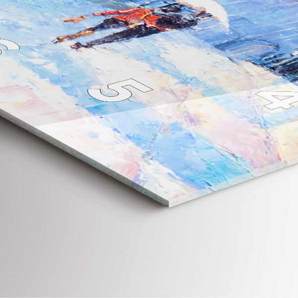 Ceas pătrat de perete din sticlă Arta in ulei