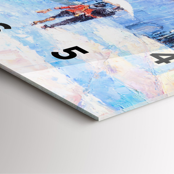 Ceas pătrat de perete din sticlă Arta in ulei