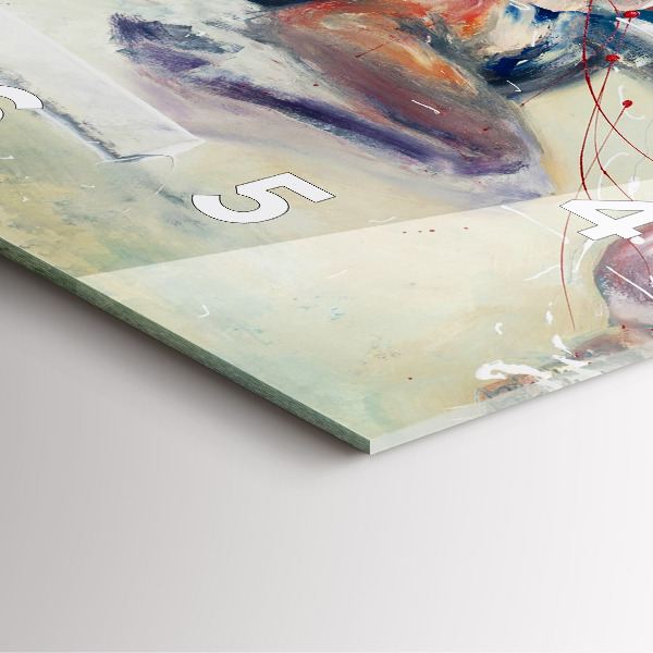 Ceas pătrat de perete din sticlă Ilustrație de cai în galop