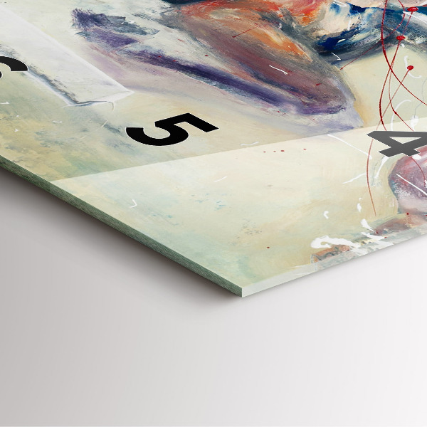 Ceas pătrat de perete din sticlă Ilustrație de cai în galop