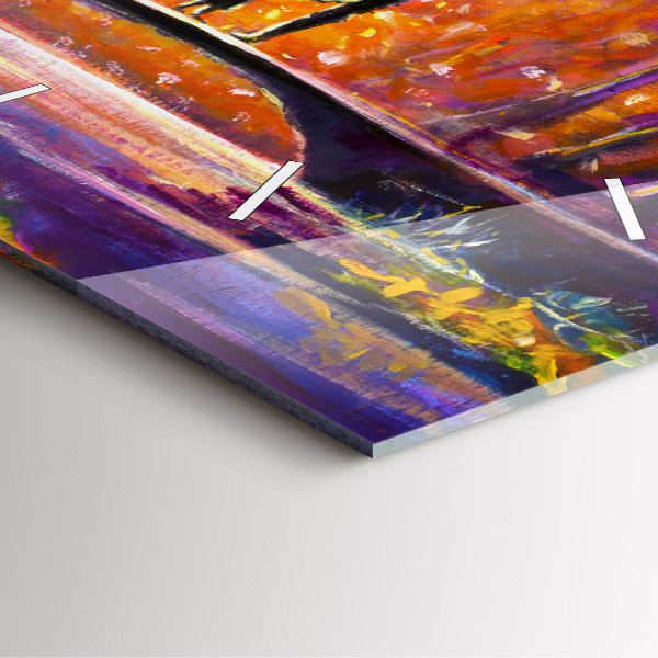 Ceas pătrat de perete din sticlă Cuplu în pădure