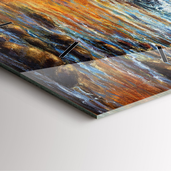 Ceas pătrat de perete din sticlă Artă artistică