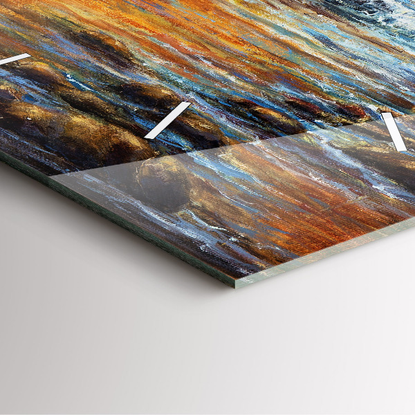 Ceas pătrat de perete din sticlă Artă artistică