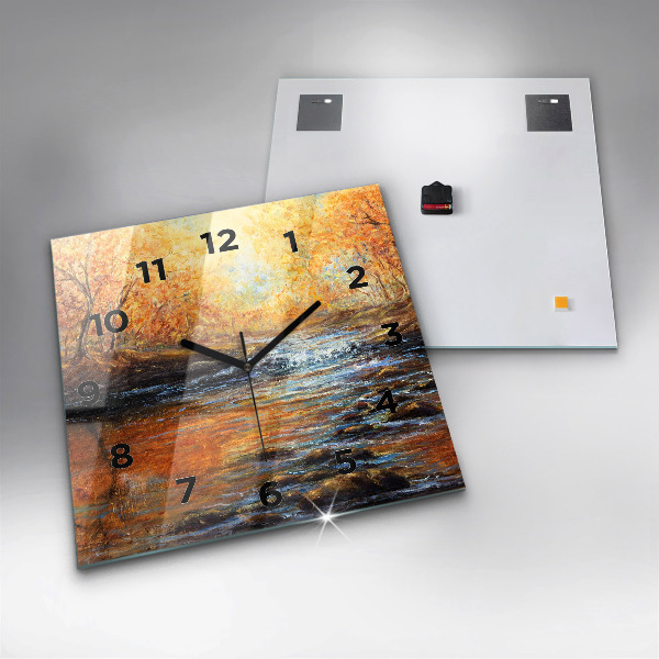 Ceas pătrat de perete din sticlă Artă artistică