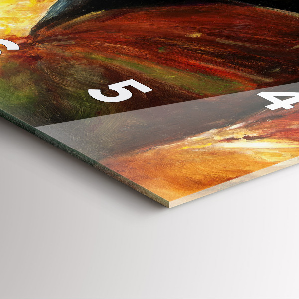 Ceas pătrat de perete din sticlă Doi cai pictați