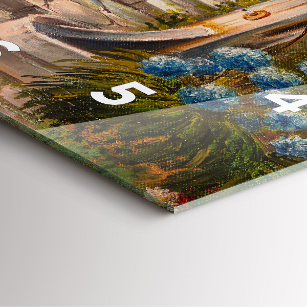 Ceas pătrat de perete din sticlă Compoziția uleiului în pădure