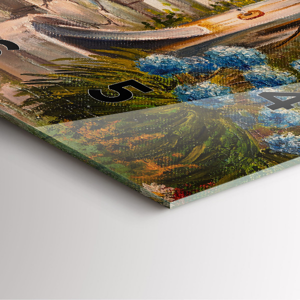 Ceas pătrat de perete din sticlă Compoziția uleiului în pădure