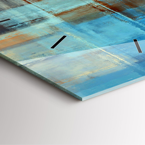 Ceas pătrat de perete din sticlă Fundal colorat – abstracție