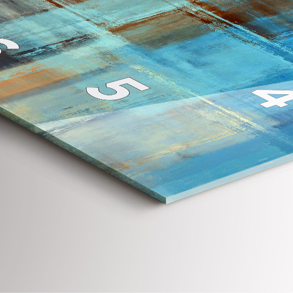 Ceas pătrat de perete din sticlă Fundal colorat – abstracție