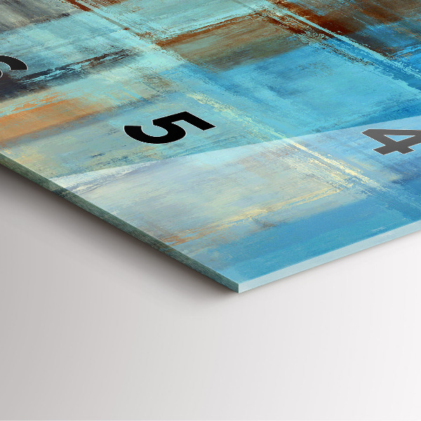 Ceas pătrat de perete din sticlă Fundal colorat – abstracție