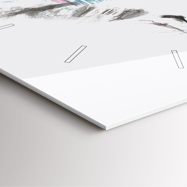 Ceas pătrat de perete din sticlă Profilul unui lup pictat