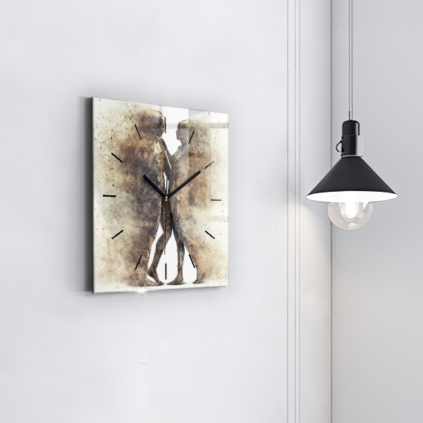 Ceas pătrat de perete din sticlă Oameni abstracti nisip