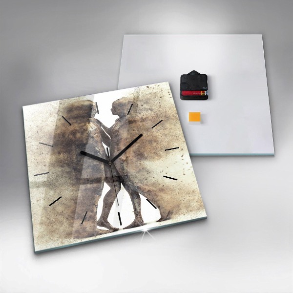 Ceas pătrat de perete din sticlă Oameni abstracti nisip