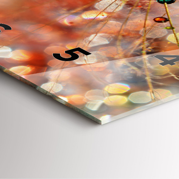 Ceas pătrat de perete din sticlă Păpădie cu rouă