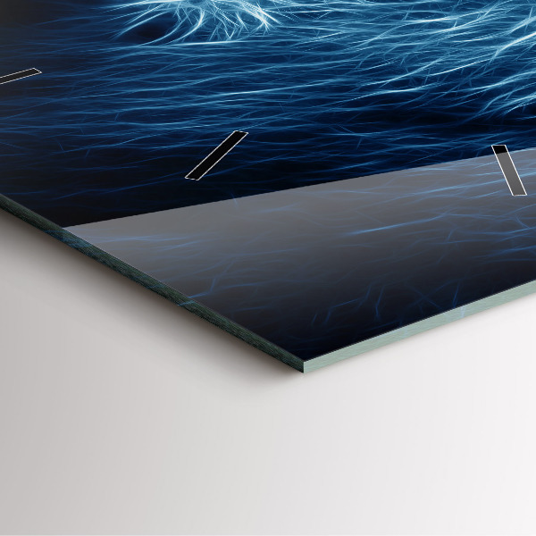 Ceas pătrat de perete din sticlă Leu sălbatic