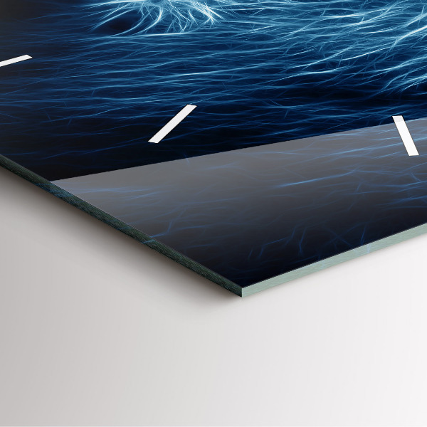 Ceas pătrat de perete din sticlă Leu sălbatic