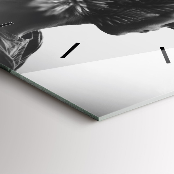 Ceas pătrat de perete din sticlă Portretul unei femei