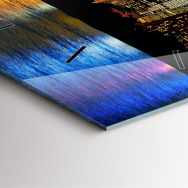 Ceas pătrat de perete din sticlă Seara Sydney