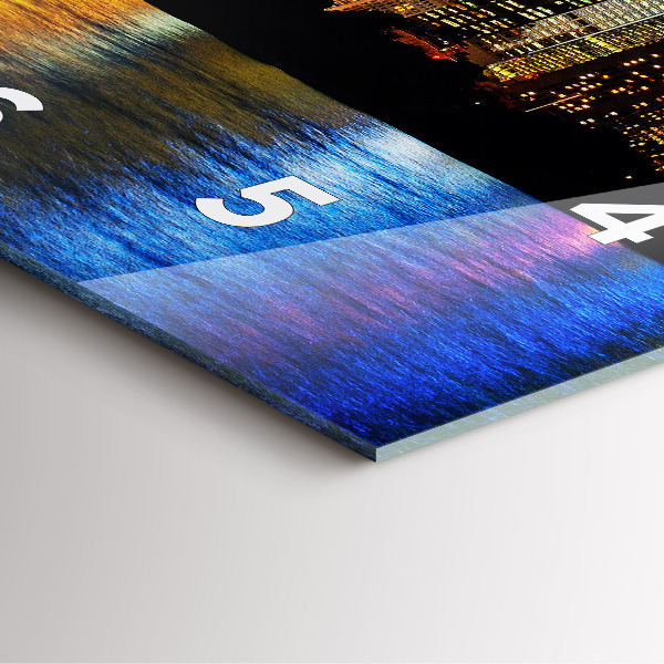 Ceas pătrat de perete din sticlă Seara Sydney