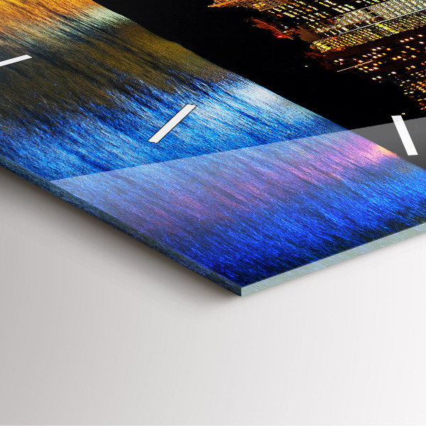 Ceas pătrat de perete din sticlă Seara Sydney