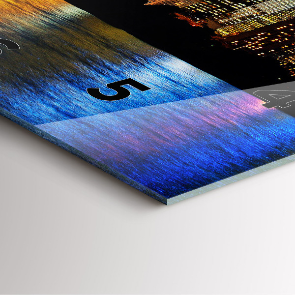 Ceas pătrat de perete din sticlă Seara Sydney