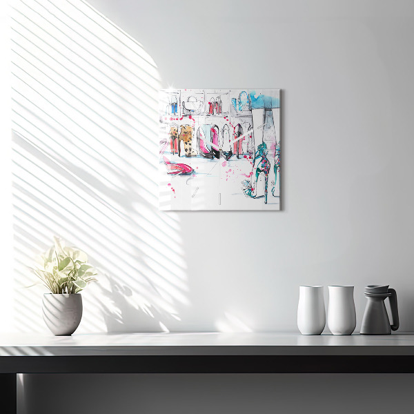 Ceas pătrat de perete din sticlă Element de feminitate