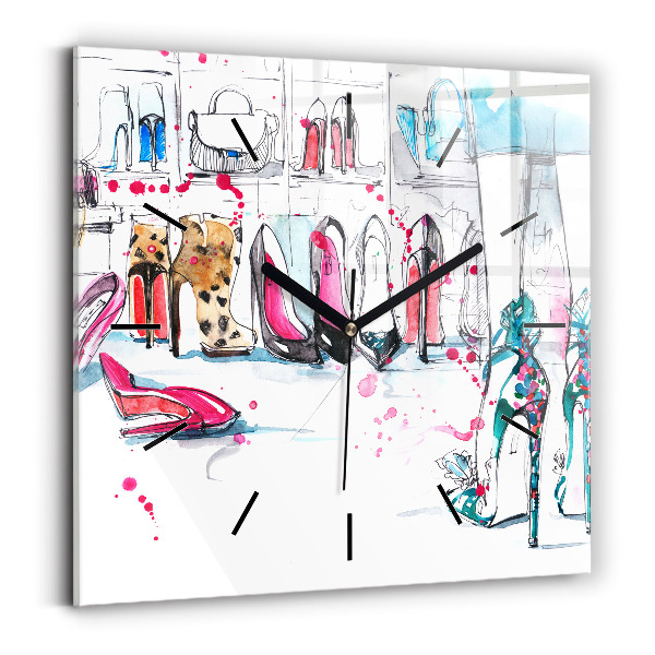 Ceas pătrat de perete din sticlă Element de feminitate