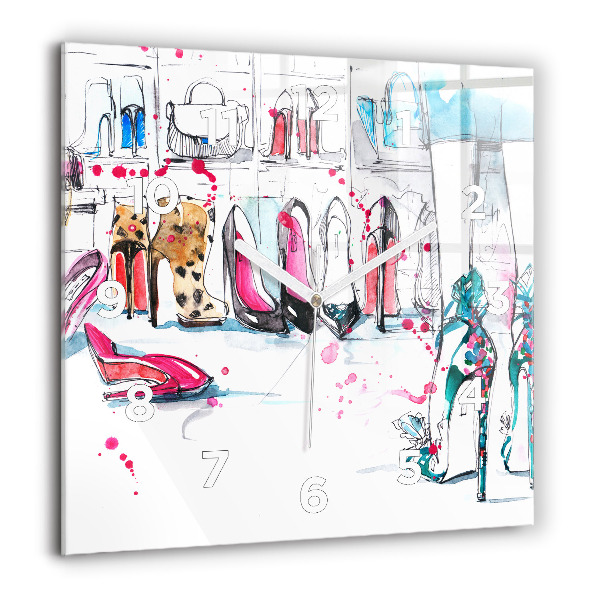 Ceas pătrat de perete din sticlă Element de feminitate